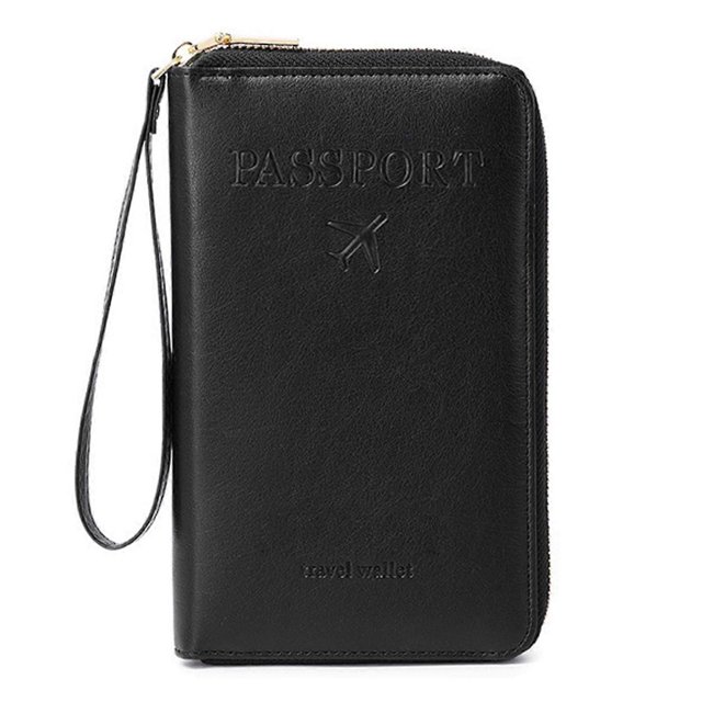 Multi-Functional RFIDs Passport Wallet Zip-Up Protective Case for Travel Documents Finances International Travel Essential