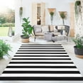 thumbnail image 6 of iOhouze Outdoor Area Rugs Black and White Striped Outdoor Rug 5x7 ft Washable Area Rug Indoor Outdoor Cotton Striped Rugs Large Floor Carpet for Garden Patio, 6 of 7