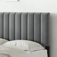 thumbnail image 3 of Yesfashion Queen Bed Frame Modern Velvet Upholstered 11 Inch Bed Frame with Headboard No Box Spring Needed,Grey, 3 of 7