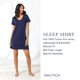 thumbnail image 4 of Camisa de dormir con cuello en V de algodón Nightgown Nautica, color azul jaspeado, talla L, 4 of 5