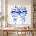 thumbnail image 5 of Blue Floral Ribbon Bow Tapestry, 5 of 7