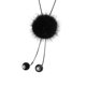 thumbnail image 2 of Elegante suéter de invierno cadena pompón adornos colgantes decoración de joyería para mujer Negro Yinane Collar de suéter cristalino, 2 of 8