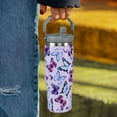 thumbnail image 3 of 30oz Butterfly Tumbler for Women - Vacuum Insulated Stainless Steel Cup with Handle & Flip Straw Lid, Coffee Mug Gift, 3 of 6