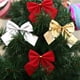 thumbnail image 2 of 12 piezas de adornos navideños con lazo para árbol de Navidad, dorados, plateados y rojos, para colgar en el hogar o en fiestas, 2 of 5