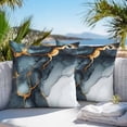 thumbnail image 4 of Abstract Marble Outdoor Pillow Covers Pack of 2 Water Duck Green Gradient Watercolor Texture Waterproof Throw Pillow Covers Decorative Cushion Cases for Patio Garden Tent Balcony Couch 18x18 inch, 4 of 8