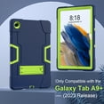 thumbnail image 7 of Dteck with Screen Protector Case for Samsung Galaxy Tab A9 Plus 11-inch (X210/X215/X216/X218),Shockproof 3-Layer Protection Kickstand Case Heavy Duty Cover for Galaxy Tab A9+,Navy+Green, 7 of 7