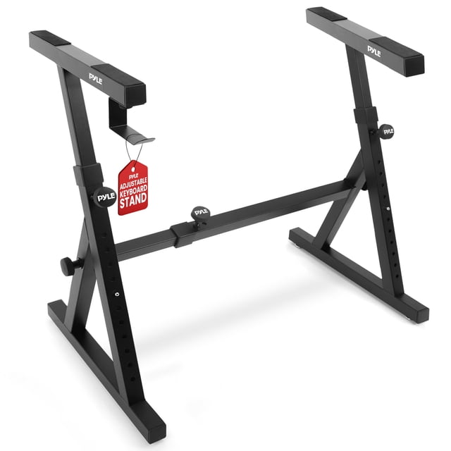 PYLE Support de Clavier – Support de Piano Universel Robuste Style Z, Hauteur et Largeur Ajustables, Très Robuste, Portable et Pliable D