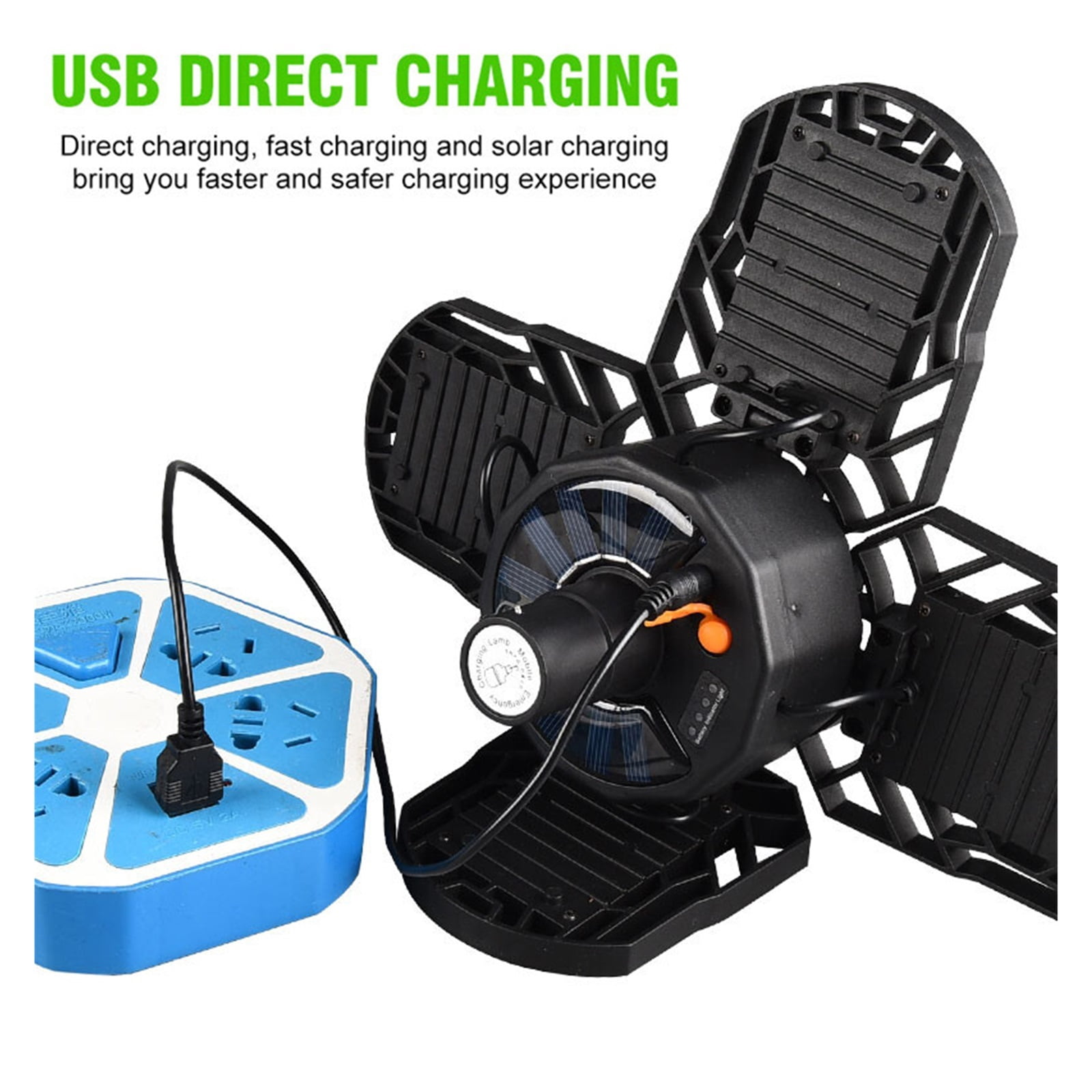 104 LED Solar Camping Light 4 Leaf Foldable Garage Light Rechargeable With Remote Waterproof Outdoor Emergency Tent Light ,Easy to Install