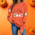 thumbnail image 4 of Molidfa Women's Black Halloween Sweatshirt Ghost Squad Graphic Crew Neck Top, 4 of 5