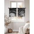 thumbnail image 3 of Gradient Black Marble Sheer Curtains 2 Panels Set Abstract Black White Ombre Water Ripples Sheer Window Curtains Light Filtering Rod Pocket Voile Drapes for Bedroom Living Room 52"x45", 3 of 8