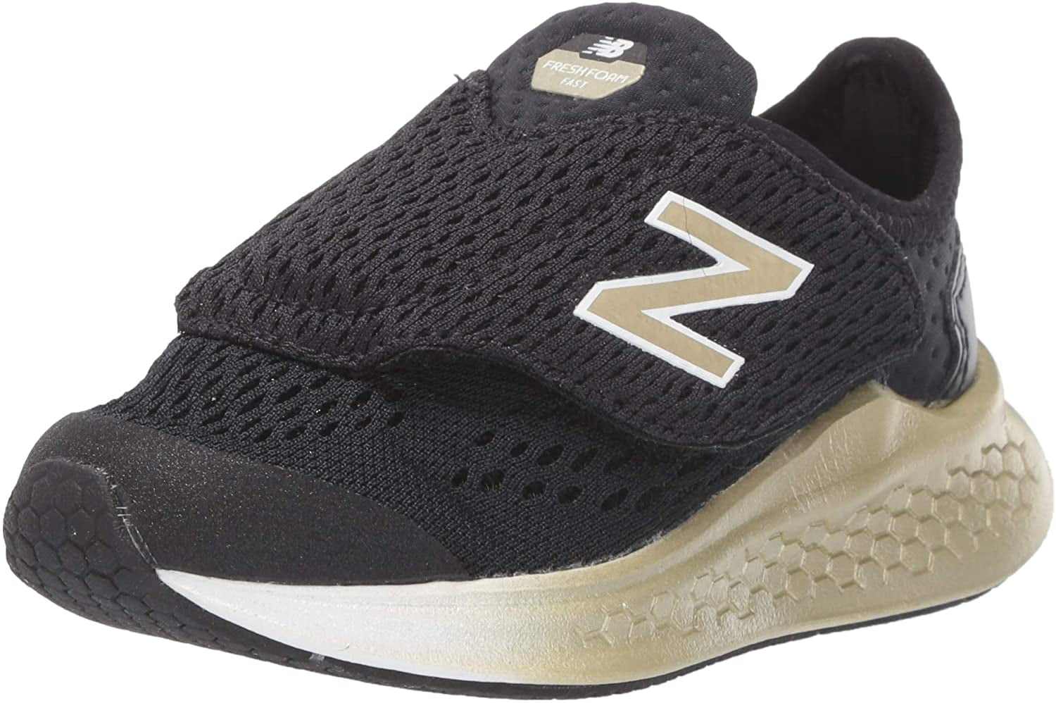 new balance kid's fresh foam fast v1 hook and loop running shoe