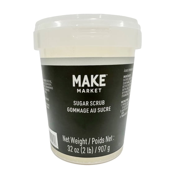 Make Market Sugar Scrub Base, Antioxidant Blend DIY Exfoliant, White, 2 lb. Jar
