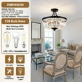 thumbnail image 2 of FINE MAKER 6-Light E26 Round Crystal Ceiling Light Fixture Modern Semi Flush Mount Chandelier Ceiling Lamp for Living Room Dining Room, 2 of 8