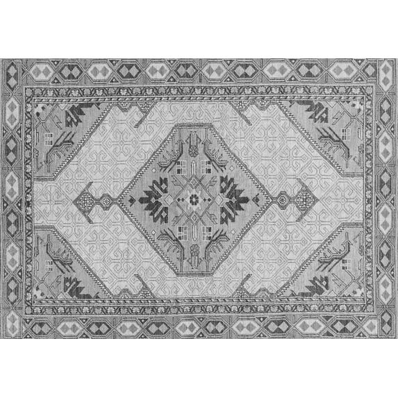 Ahgly Company Indoor Rectangle Abstract Gray Modern Area Rugs, 5' x 8'