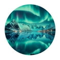 thumbnail image 4 of Acheng Northern Lights Aurora Borealis Snow Round Table Cloth 100% Polyester Waterproof Resistant Fabric 38-42, 4 of 8