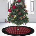 thumbnail image 1 of Gupgi Christmas Tree Skirt with Plaid Pattern, Farmhouse Decoration, 1 of 7