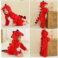 thumbnail image 4 of WOYY Toddler Boys Dinosaur Romper Soft Flannel Hooded Jumpsuit Zipper Onesies, Sizes 3-4T, 4 of 4