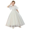 thumbnail image 3 of Utlike Flower Girl Dress Party Dresses Elegant Lace Long Sleeve Formal Gown For Birthday Celebration And Daily Wear Pretty Princess Dress Size 8 Years-9 Years, 3 of 9