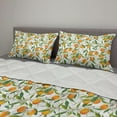 thumbnail image 2 of Green and Orange Comforter & Sham Bedding Set, Orange Branches with Flowers and Leaf Pattern Exotic Fruits, 3 pcs Duvet Set Microfiber Filling Quilt, 5 Sizes, Fern Green Orange Yellow, by Ambesonne, 2 of 4