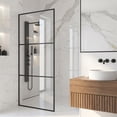 thumbnail image 2 of VIGO Divide 34 in. W x 74 in. H Framed Fixed Shower Screen Door in Matte Black with 3/8 in. (10mm) Clear Glass, 2 of 9