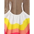 thumbnail image 6 of Hirigin Kids Baby Girls Rainbow Princess Dress 1-6 Years Sleeveless Sling Stripe Beach Party Dress, 6 of 7