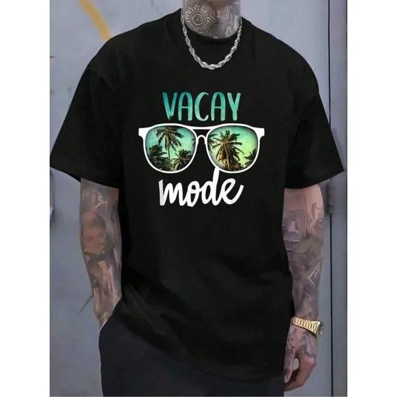 Vacay Mode Cute Vacation Summer Cruise Getaway T-Shirt Fashion Women Men Graphic Tee Causal Tops Men Size S-3XL