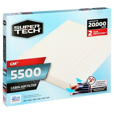 SuperTech Cabin Air Filter 5500, Replacement Cabin Air/Dust Filter for GM Fits select: 2010-2017 CHEVROLET EQUINOX, 2011-2015 HYUNDAI SONATA