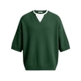 thumbnail image 3 of XUANTAOO T Shirts for Men Short Sleeve Corduroy Crewneck Henley Shirts Loose Fit Green Tee Shirts Mens Casual Shirts, 3 of 3