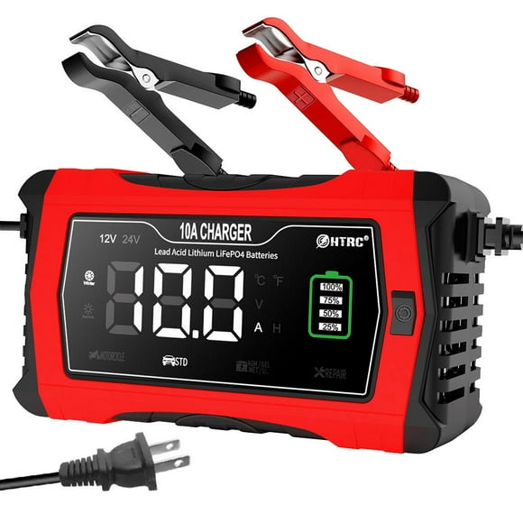 12V 24V 10A Car Smart Battery Charger For LiFePO4 Lead-Acid Lithium