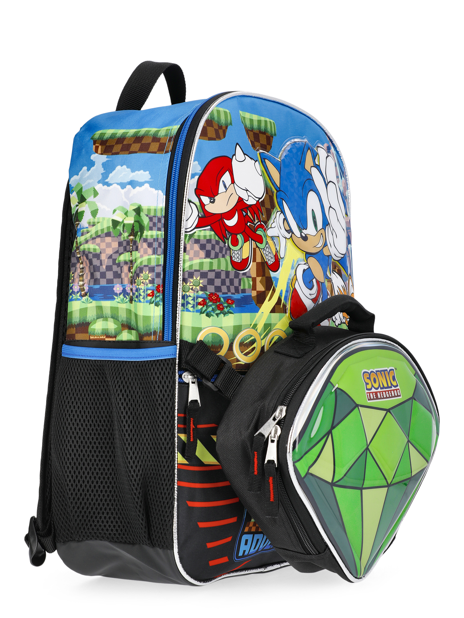 Set de mochila y lonchera para niños de Sonic the Hedgehog, 17", 2 piezas, negro 2