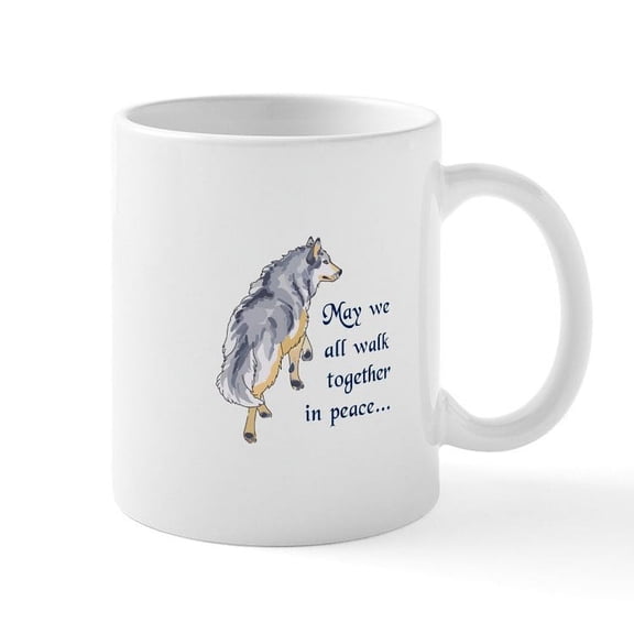CafePress - WALK TOGETHER IN PEACE Mugs - 11 oz Ceramic Mug - Novelty Coffee Tea Cup