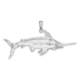 thumbnail image 4 of Auriga Fine Jewelry 925 Sterling Silver Rhodium-Plated Polished and Satin Swordfish Pendant (L-29 mm, W-54.5 mm), 4 of 6