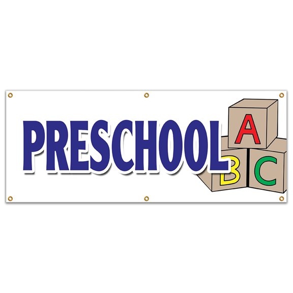 72" PRESCHOOL BANNER SIGN licensed accredited kindergarten day care early