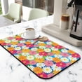 thumbnail image 2 of Washable Rubber Daisy Cute Floral Dish Drying Mats for Kitchen Counter Home Large Coffee Bar Pad Accessories and Decor for Utensils Stemware 19.5''x12'', 2 of 7