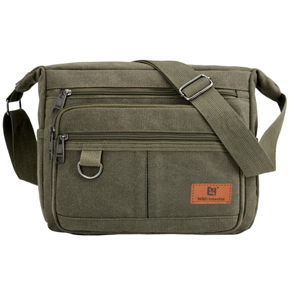 Crossbody Messenger Bag for iPad Pro 12.9 inches, Rfid Shoulder Purse w/Water Bottle Holders, 13 inch Laptop Briefcase, Built-in Wallet With AirTag Case Green