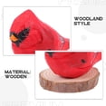 thumbnail image 3 of OULII Handcrafted Wooden Bird Figurine Red Style 1Pcs, 3 of 6