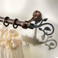 thumbnail image 7 of Curtain Rod Finials under $5! CQCYD Set of 2 Curtain Rod Finials, 28mm Diameter Leaf Design End Caps, Decorative Curtain Rod Tips, Iron Look Plastic Finials for Window Treatment, 7 of 7