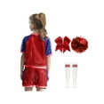 thumbnail image 2 of TiaoBug Tenues de Cheerleading pour Filles, Tenues de Danse Jazz, Uniforme de Cheer pour Lycée, Jeu Sportif Rouge 130, 2 of 6