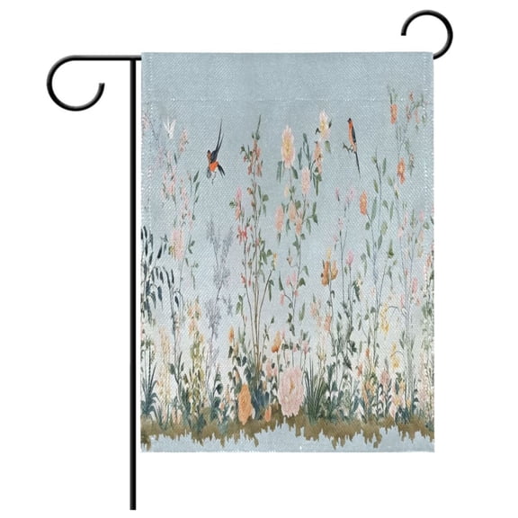 Ryvnso Summer Birds Floral Pattern Garden Flag 12x18 Inch Double Sided Seasonal Yard Decoration