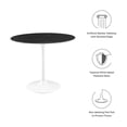 thumbnail image 5 of Modway Lippa 36" Artificial Marble Dining Table in White Black, 5 of 5