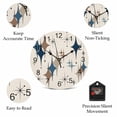 thumbnail image 5 of Wall Clock Blue Brown Diamond Clocks PVC Silent Non-Ticking Battery Operated Decorative Modern Geometric Mid Century Linen Round Clock for Home Living Room Kitchen Bedroom Office Wall Decor 10 Inch, 5 of 9