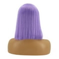 thumbnail image 4 of Wig with Bangs, Wigs for Women, Front Lace Wig Medium Length Straight Hair Wig Purple Short Style, 4 of 9
