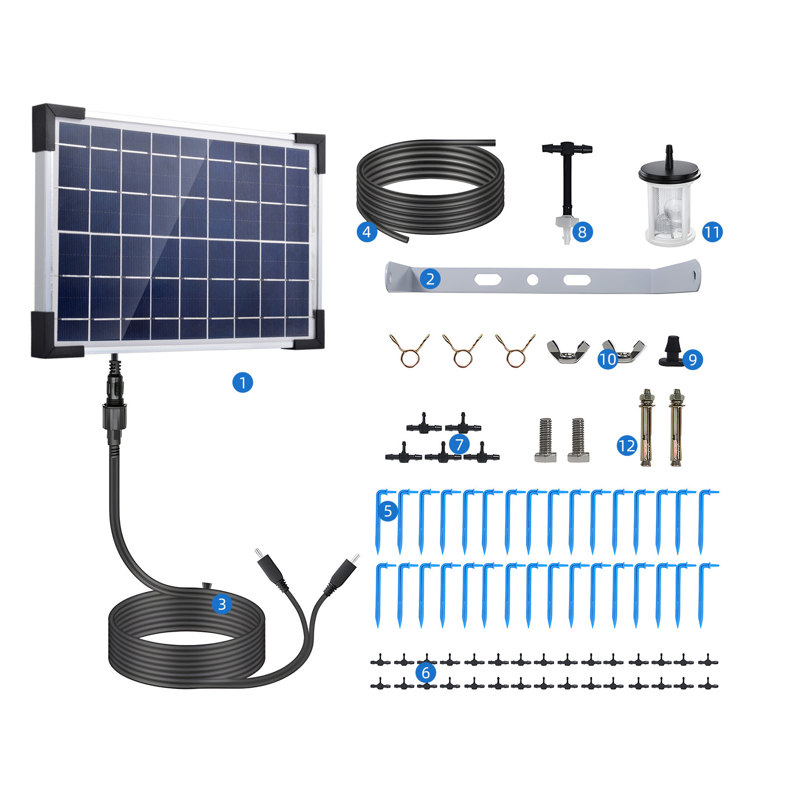 irrigation system Auto Solar Auto Drip Irrigation System Solar Powered Drip Irrigation Kit Built-in 2200mAh Battery Supported 30 Pots 7 Timer Modes IP65 Waterproof Self Watering DIY Irrigation Set
