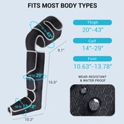 MYNT Leg Massager with Heat and Compression for Foot, Calf, and Thigh Circulation, 5 Modes, Plus Size, Black
