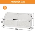 thumbnail image 3 of Craftian 39.4" Storage Chest with 4 Wheels, Wooden Storage Bench, Lift Top Toy Chest Storage Trunk with Safety Hinges, Large Toy Box, Entryway Bench - White, 3 of 10