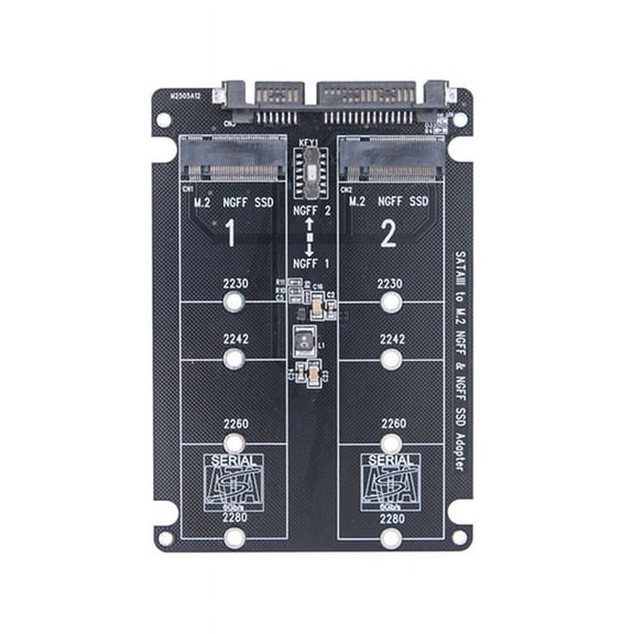 Dual NGFF to SATA Adapter 2 Port M.2 SSD B Key to SATA3.0 Converter