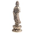 thumbnail image 1 of Estatua de latón envejecido Guanyin 50 mm Lotus Avalokiteshvara Bu, 1 of 3