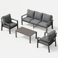 thumbnail image 3 of POTEBAN Aluminum Patio Furniture Set, Modern Metal Outdoor Sectional Sofa, Patio Conversation Sets with Side Table for Poolside, courtyard,Grey, 3 of 10