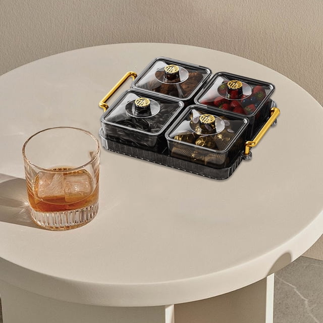 Xihbxyly Ofertas de Almacén En Oferta Bandeja Compartimentada para Sala de Estar En Casa, Caja para Dulces, Almacenamiento de Frutos Secos de Gran Valor, Bandeja para Frutas