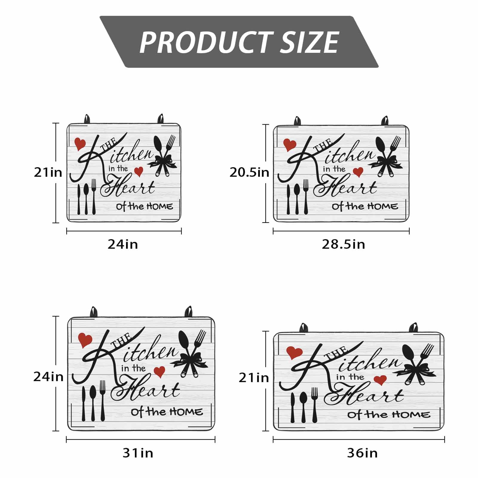 Kitchen Tableware Stove Top Cover for Electric Stove, Heat-proof & Non Slip Glass Top Stove Cover Protector, Red Love Heart Black Words Vintage Kitchen Flat Cooktop Rubber Mat 24x21 Inches